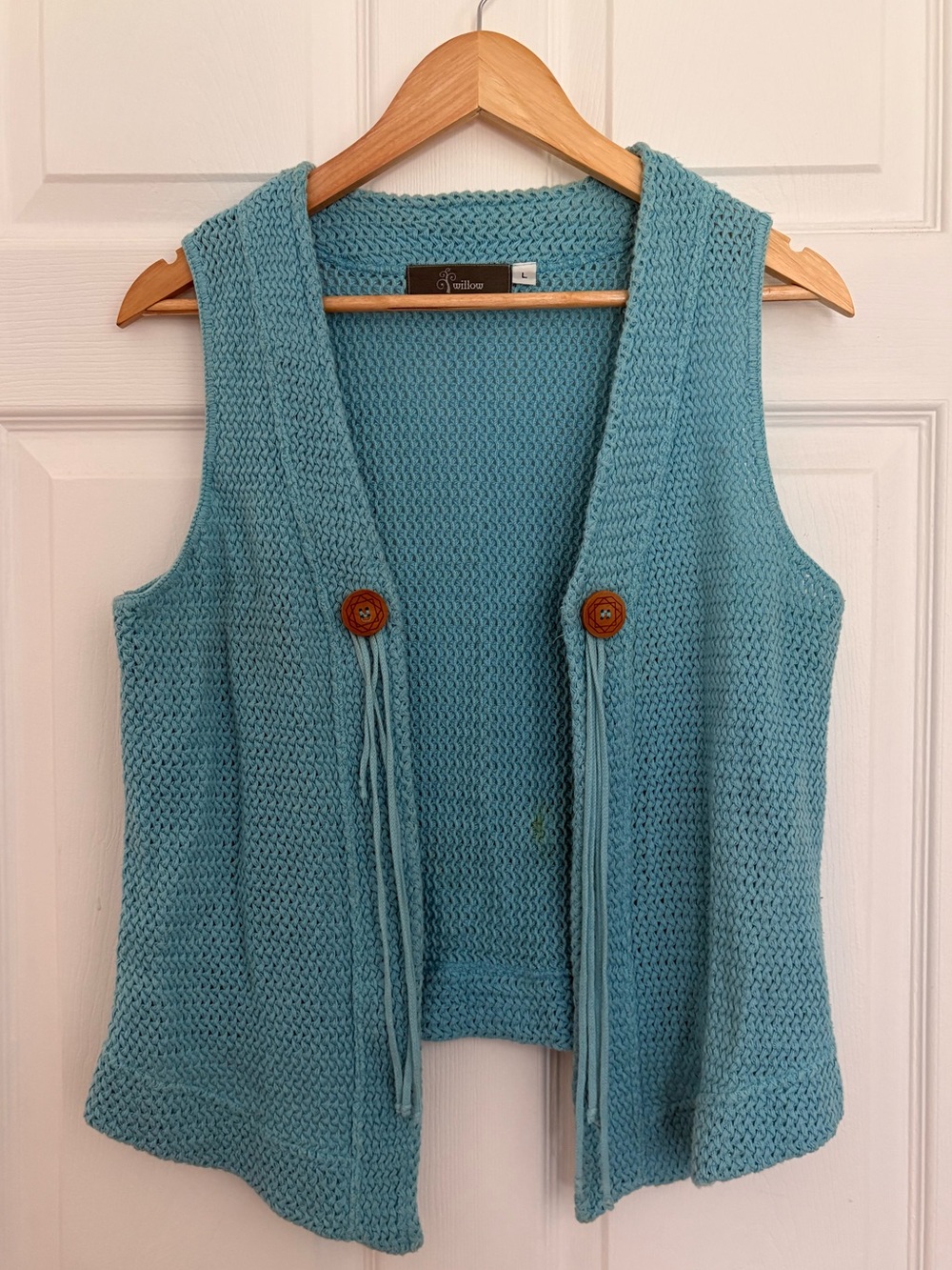 Vintage Willow Knit Blue Western Vest